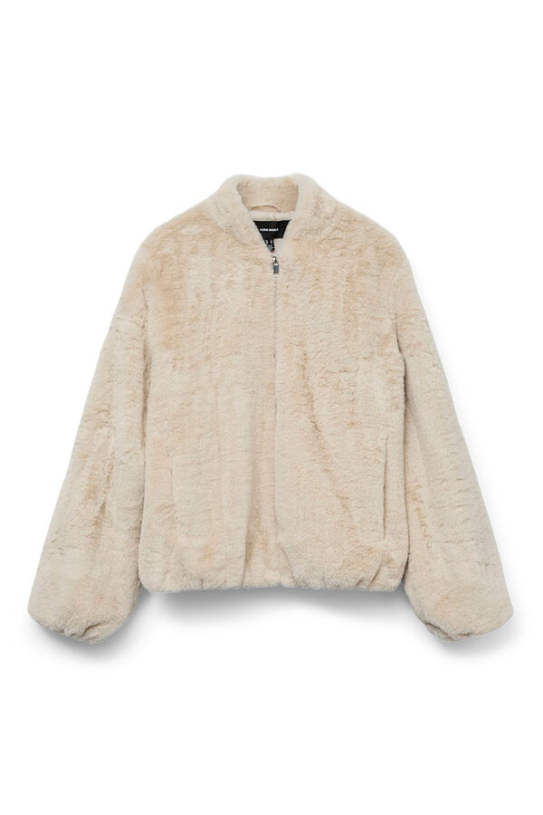 Vero Moda Bomber com efeito couro Cinzento