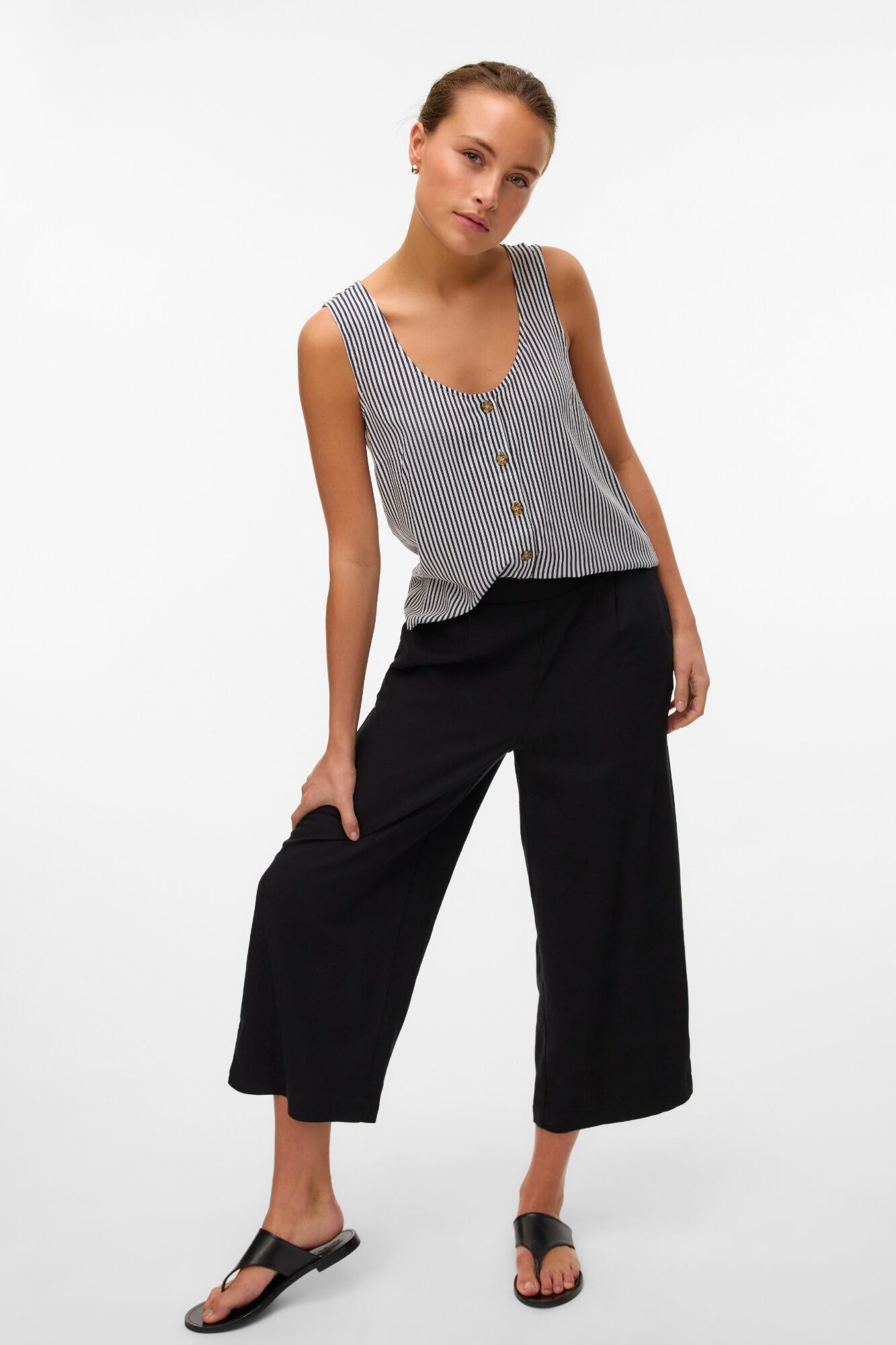 Vero Moda Cal&ccedil;a culotte de linho