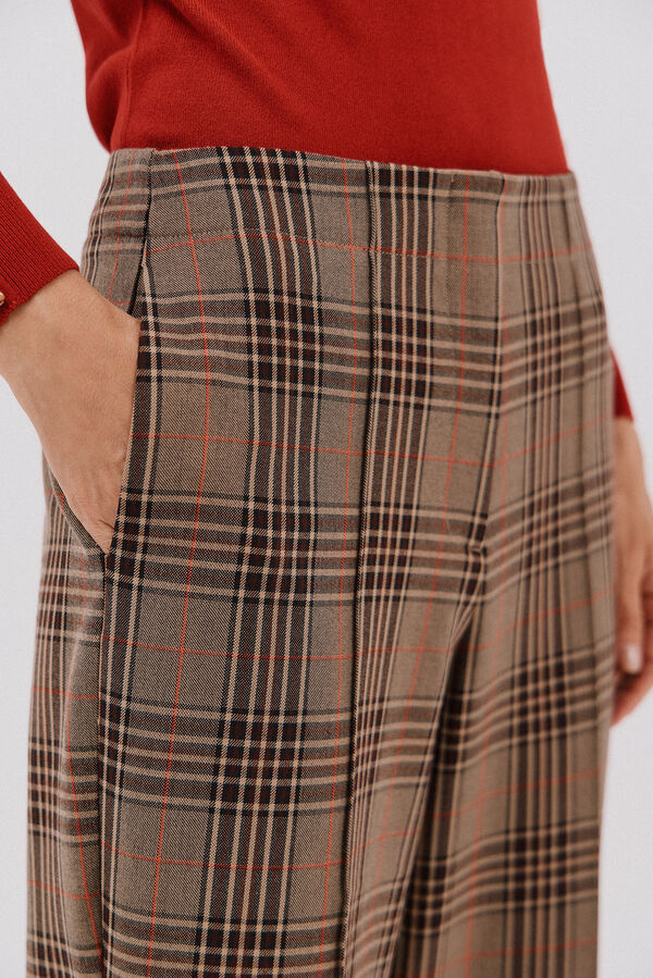Cortefiel Women's plaid pants Nude