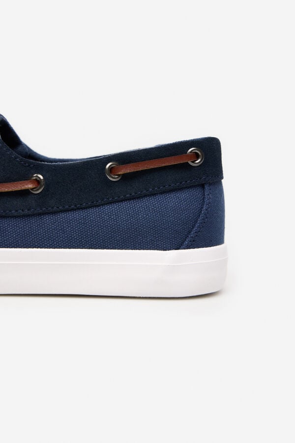 Cortefiel Textile and leather deck shoe Navy