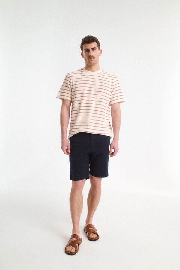 Selected Shorts calças chino de linho Preto