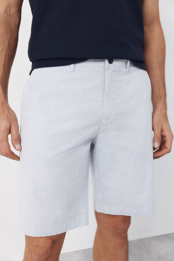 Cortefiel Bermuda oxford fabric Blue