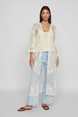 Cortefiel Embroidered midi kaftan Grey