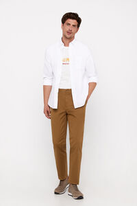 Cortefiel Classic fit lightweight chinos Brown