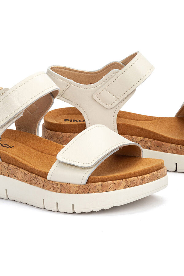 Pikolinos Sand&aacute;lias com fecho aderente para mulher Branco