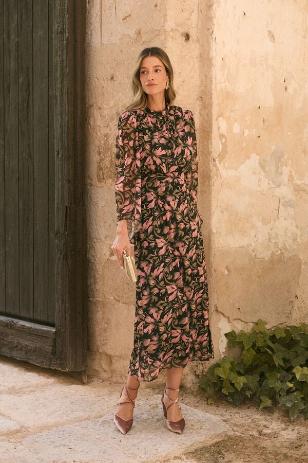 Pol&iacute;n Et Moi Vestido de flores Antu&eacute;rpia Verde
