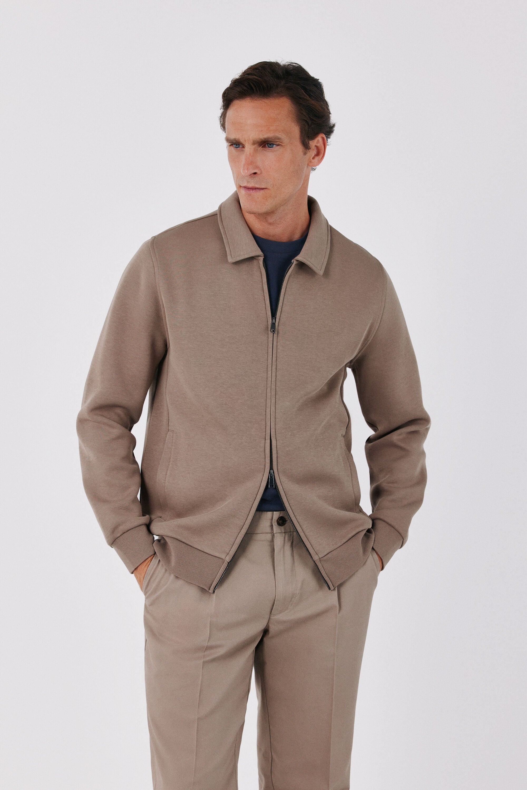 Cortefiel Polo neck neoprene cardigan