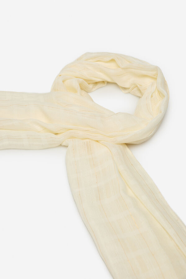 Cortefiel plain lurex scarf Beige