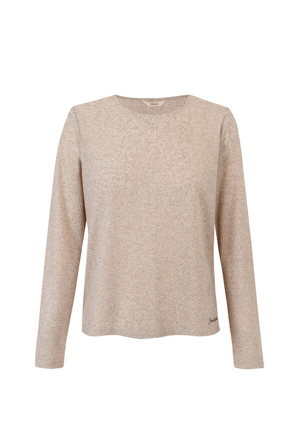 Slowlove Camiseta b&aacute;sica melange Marfil