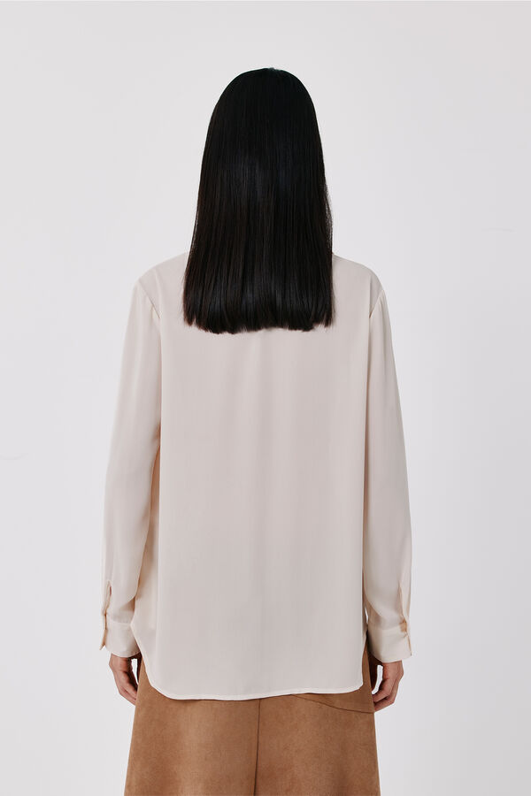Cortefiel Crepe fluid shirt Ivory