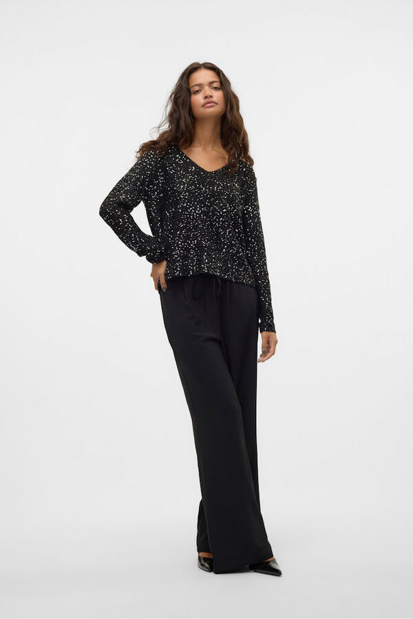 Vero Moda Camisola de lurex e lantejoulas Preto