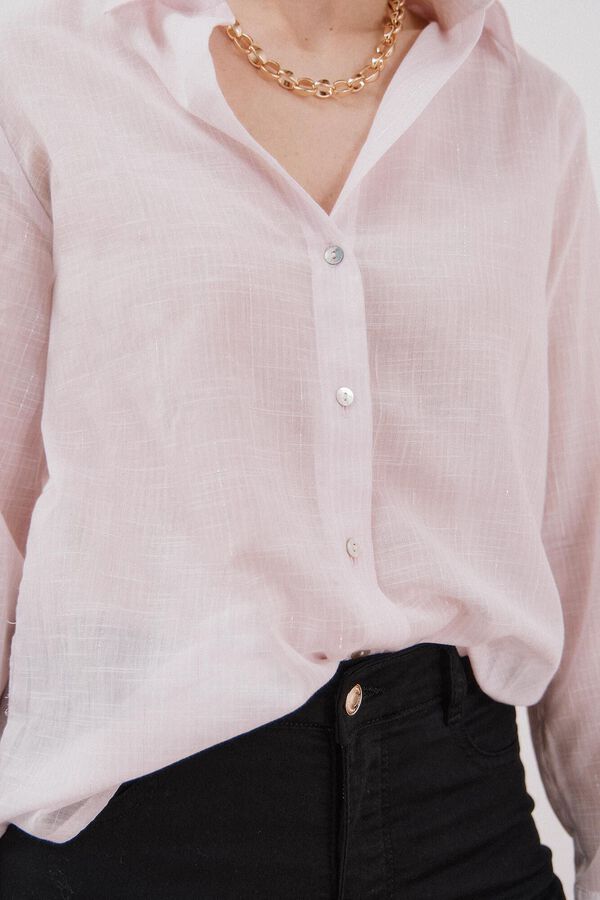 Cortefiel striped cotton shirt Purple