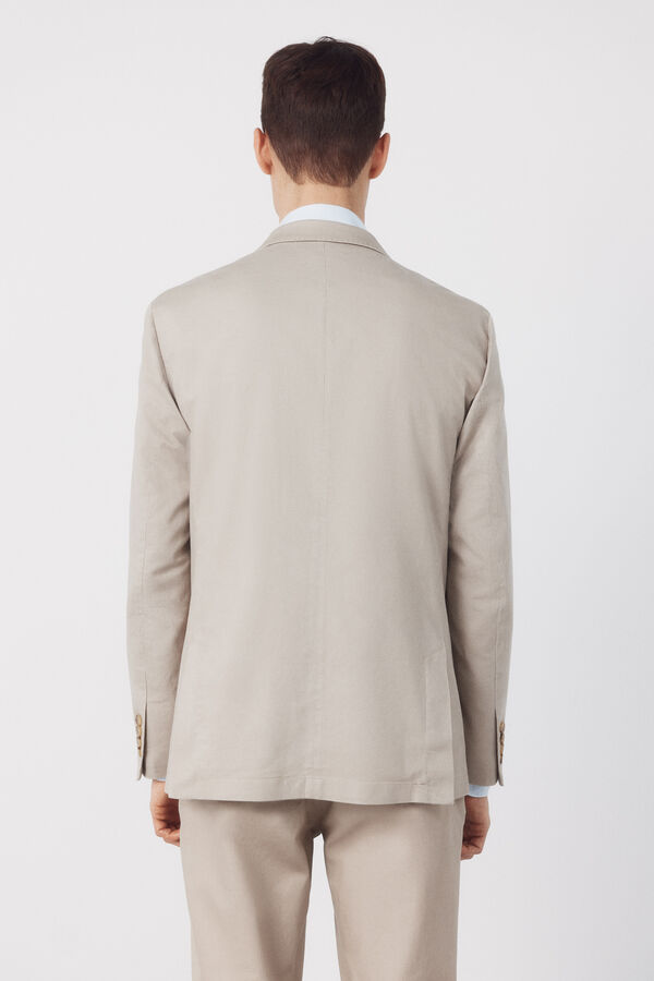 Cortefiel Blazer coordenado em mistura de linho Tostado