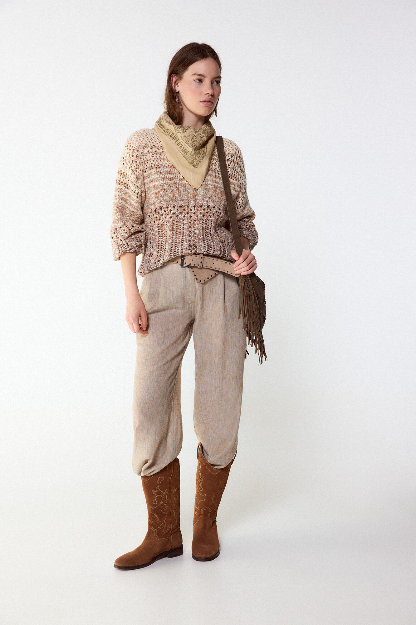 Slowlove Camisola de malha rendada