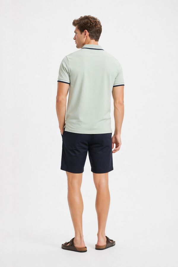 Selected Piqu&eacute; short sleeve polo shirt Kaki