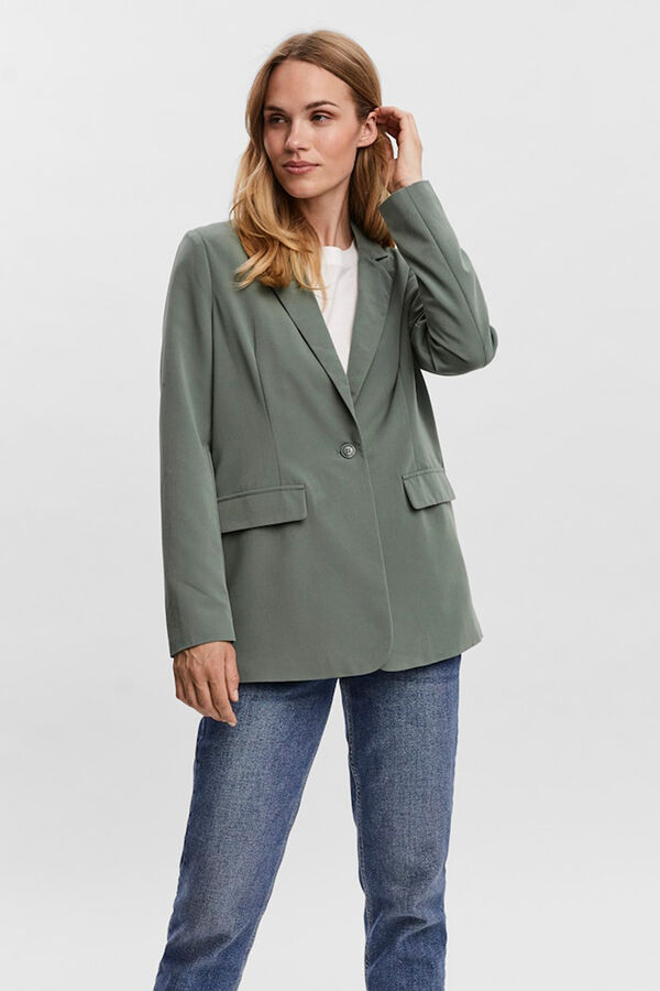 Vero Moda Blazer cl&aacute;sica de mujer corte recto Verde