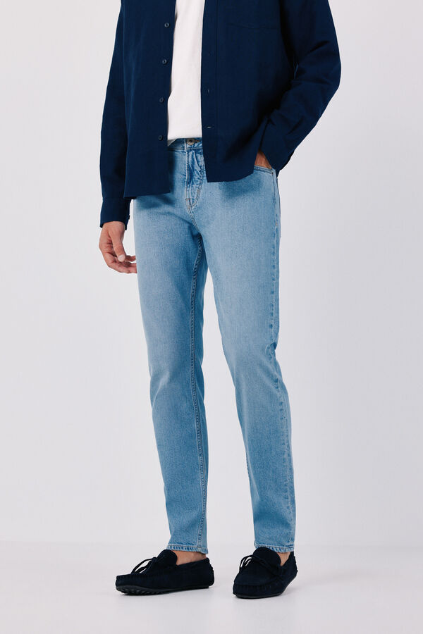 Cortefiel Cal&ccedil;as jeans leves slim Azul