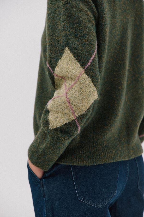 Cortefiel Diamond jersey-knit jersey Green