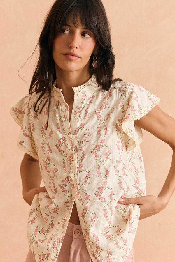 Pol&iacute;n Et Moi Camisa de flores Anais Tostado