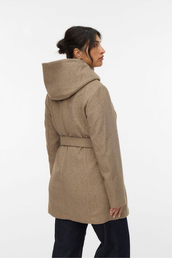 Vero Moda Curve Sobretudo de tecido com capuz Curve Castanho