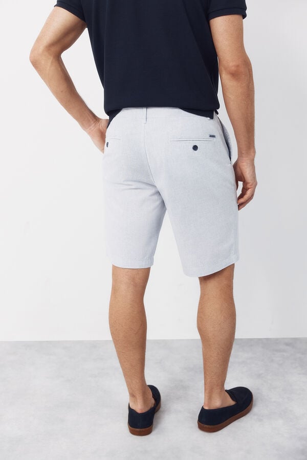 Cortefiel Bermuda oxford fabric Blue