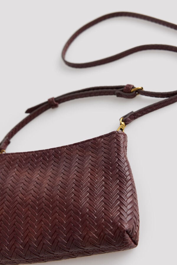 Cortefiel Bolsa a tiracolo carteira com textura Castanho