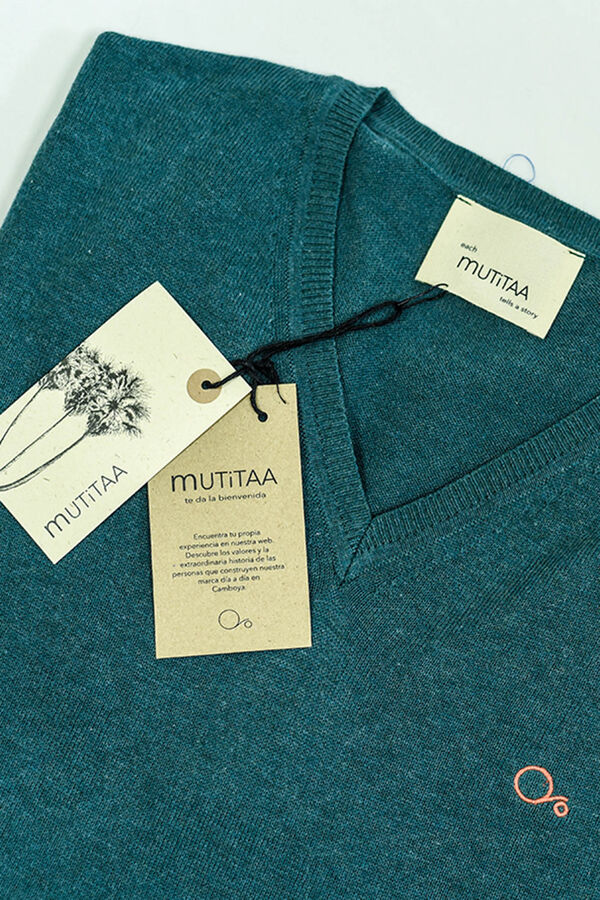 Mutitaa Camisola Channa com gola em V Azul