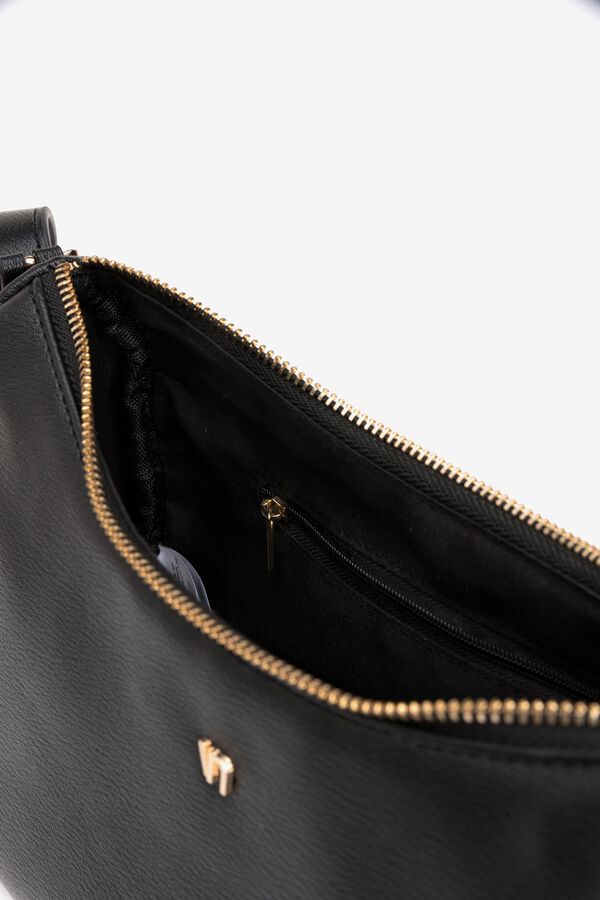 Vilanova Mala a tiracolo com efeito de pele Preto