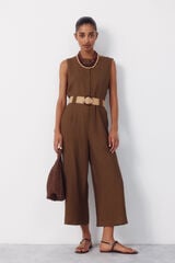 Cortefiel Belted jumpsuit Kaki