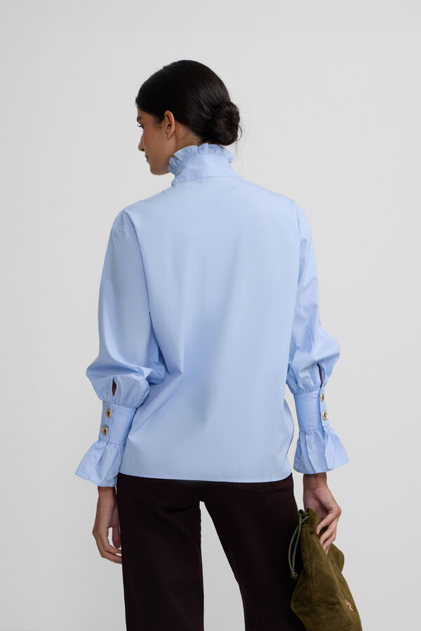 Silbon Camisa com detalhe de punho Azul