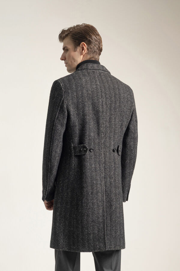 PuroEGO Sobretudo cinza espiga Cinzento