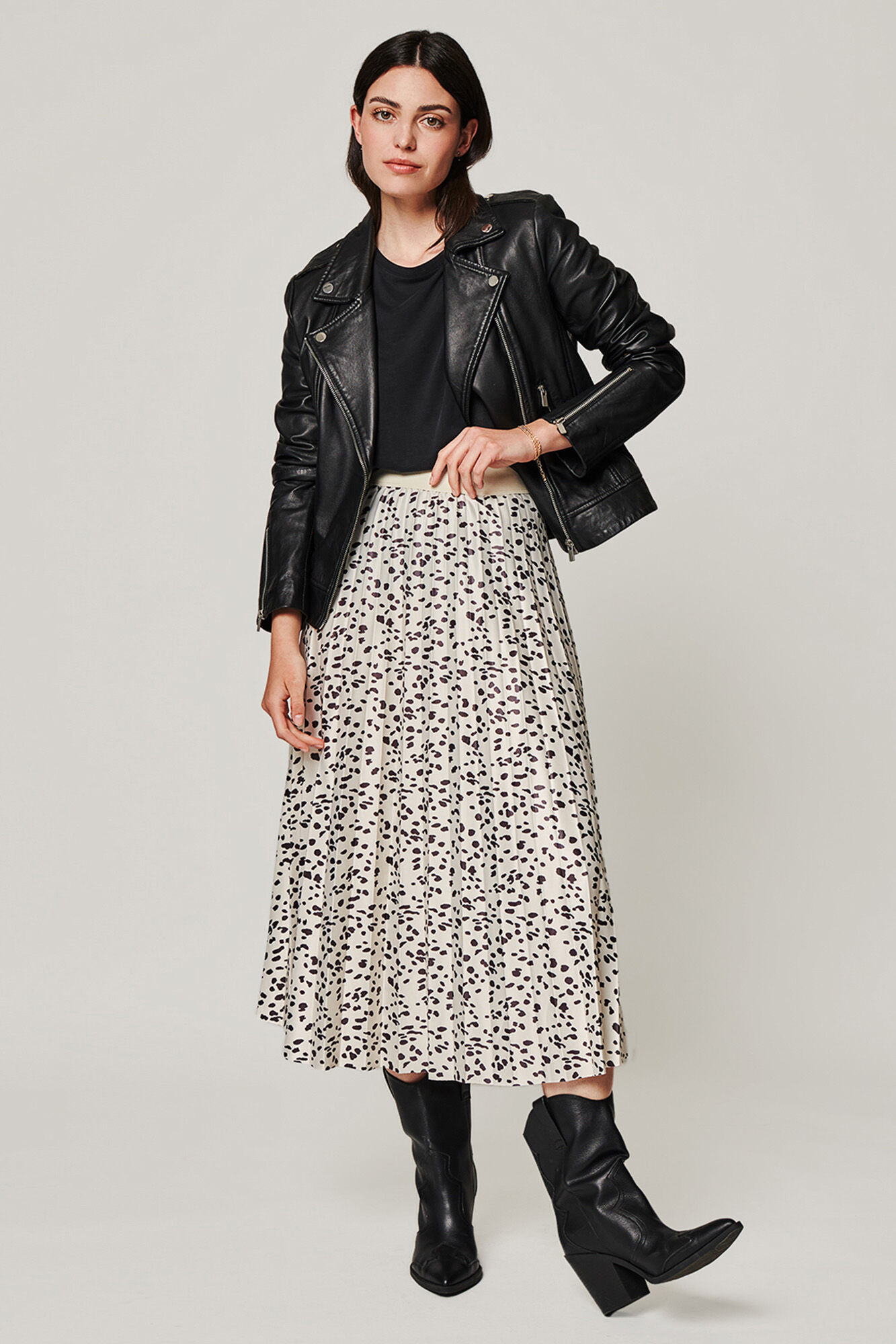 Grey animal hotsell print pleated skirt