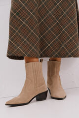 Cortefiel split leather elastic boot Nude
