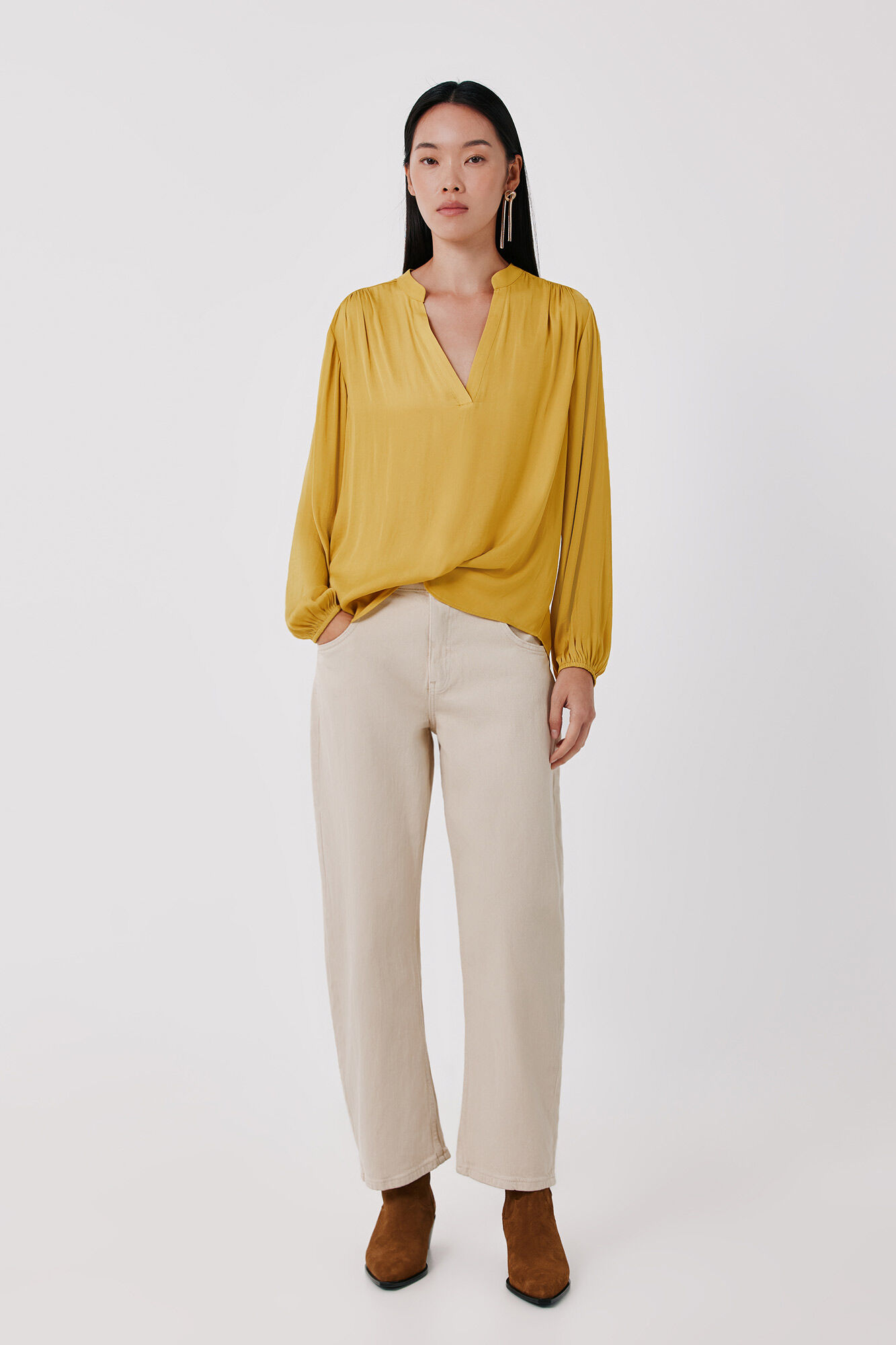 Cortefiel Blusa fluida satinada