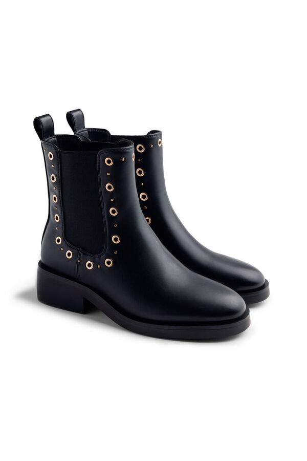 Gioseppo Botins Chelsea Halma com tachas e ilhós Preto