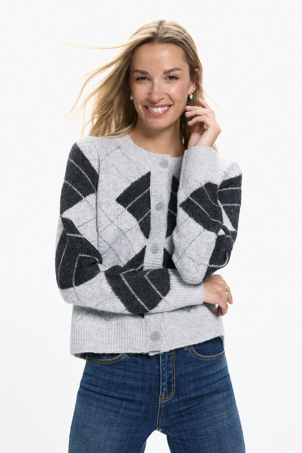 Vero Moda Cárdigan rombos Gris