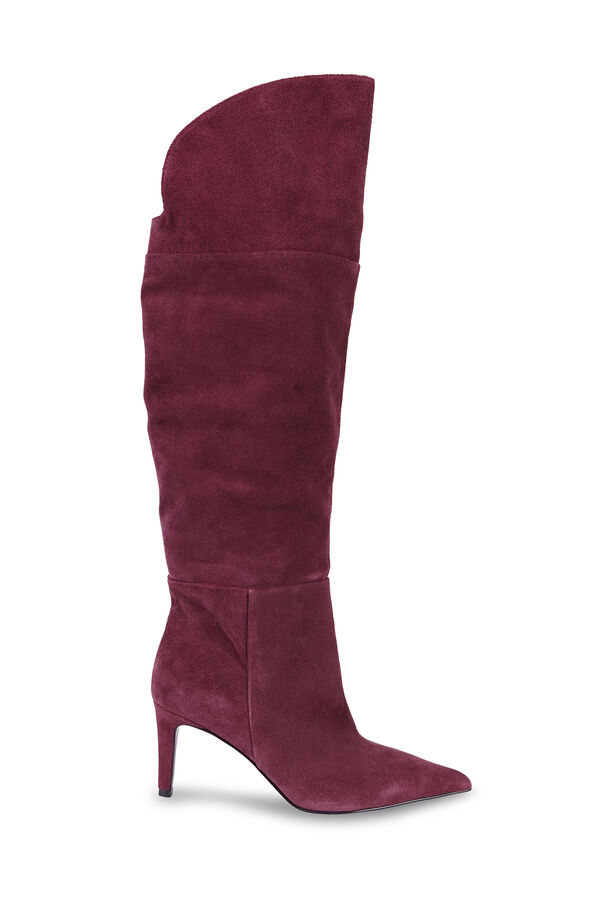 Slowlove Split leather knee-length boot Maroon