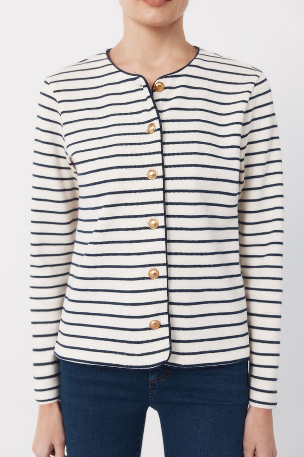 Cortefiel Rebecca piping contrast Printed white