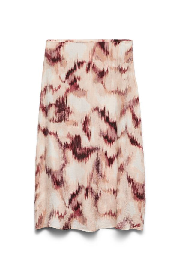 Vero Moda Satin-finish 7/8 skirt Brown