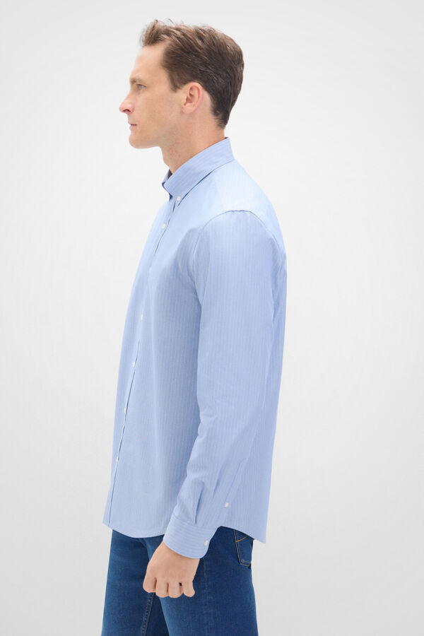 Cortefiel Camisa listas coolmax Azul