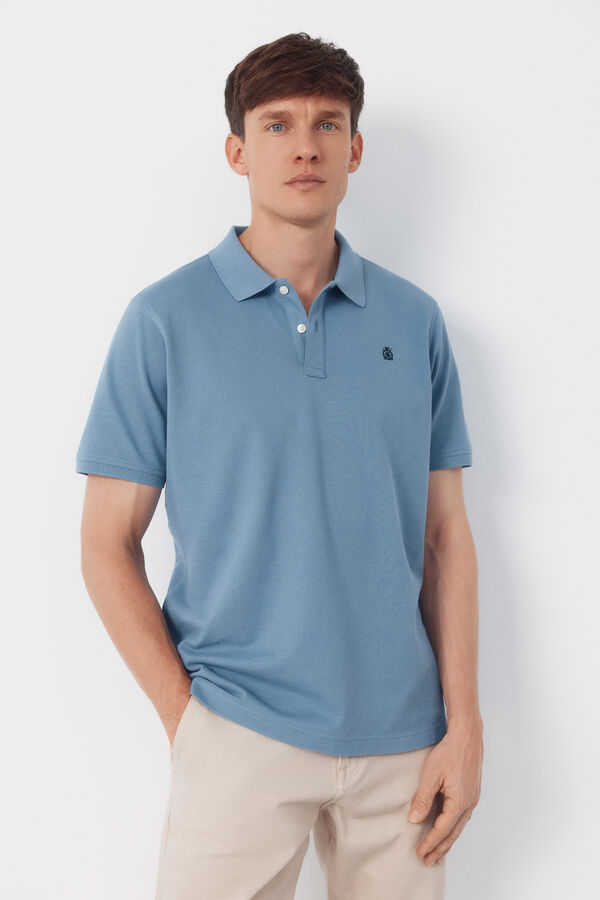 Cortefiel Basic piqué polo shirt Blue