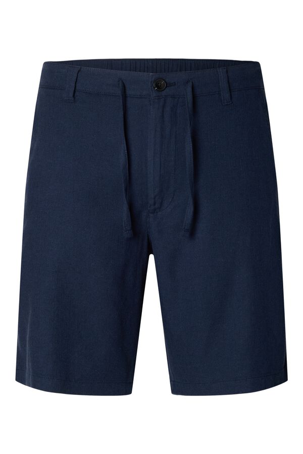 Selected Linen short Blue