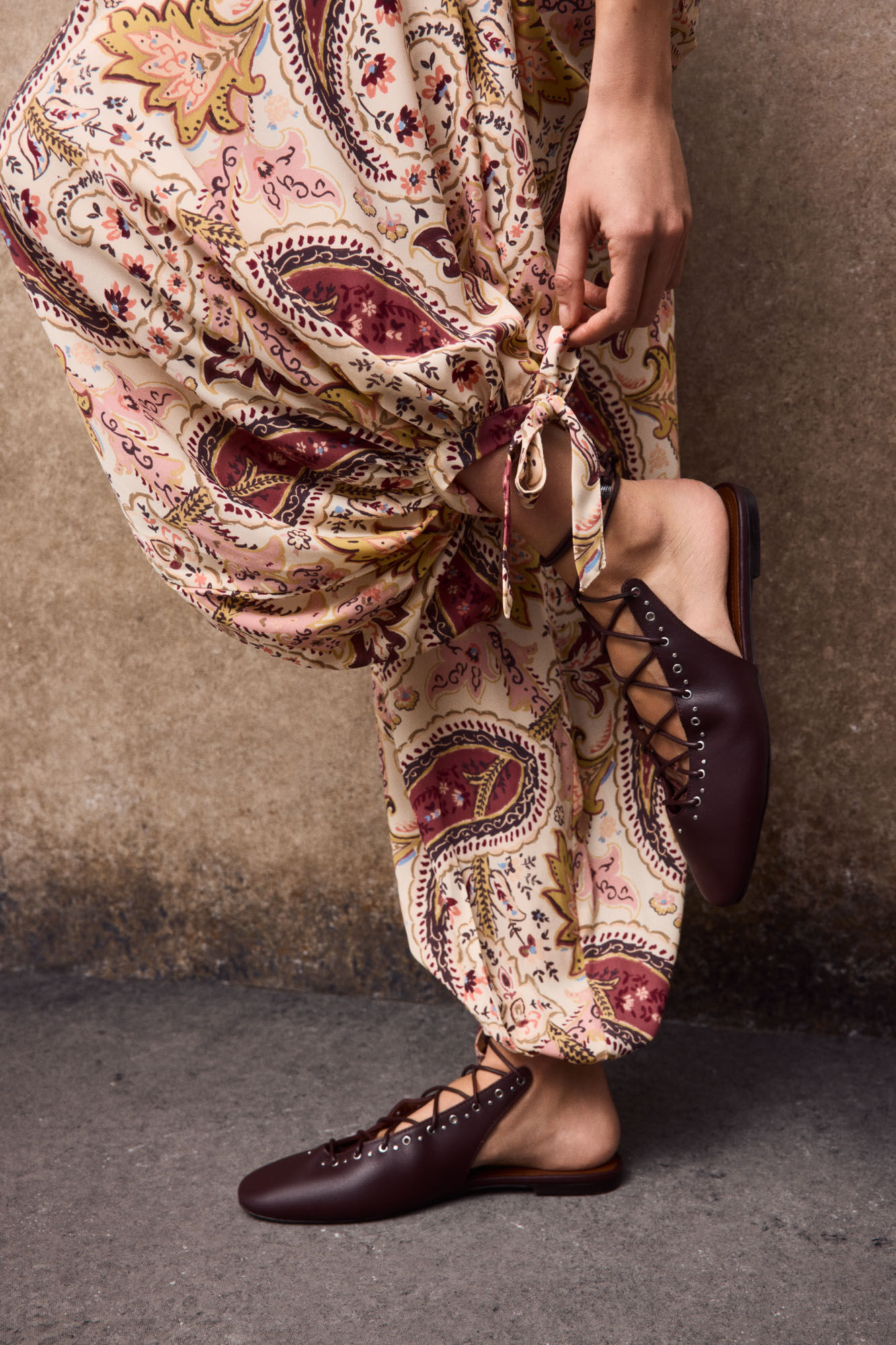 Slowlove Cal&ccedil;a folgada estampada