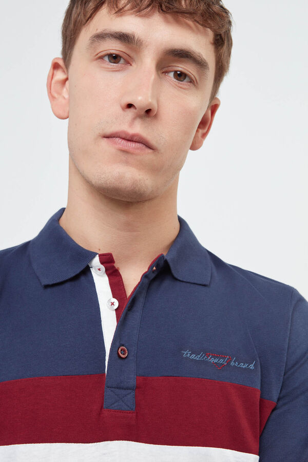 Privata Polo de algod&oacute;n de manga larga Azul