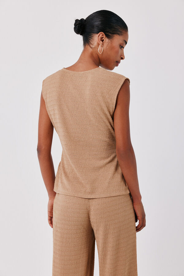 Cortefiel Top with clasp Yellow