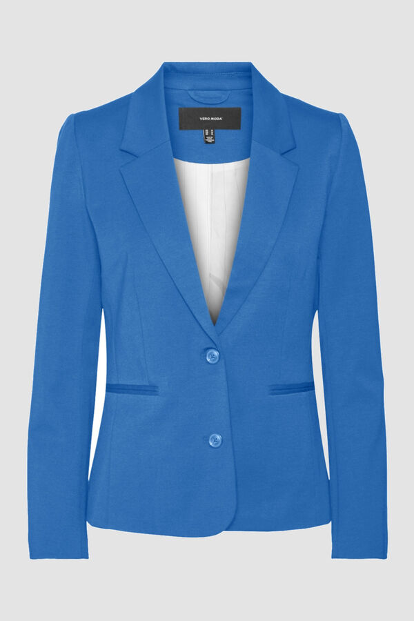 Cortefiel Women's long-sleeved blazer with pockets Blue