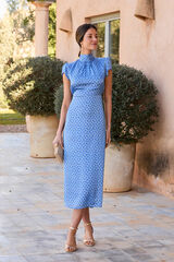 Pol&iacute;n Et Moi Vestido gola Paola Azul