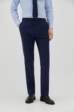 Cortefiel Tailored fit checked trousers Royal blue