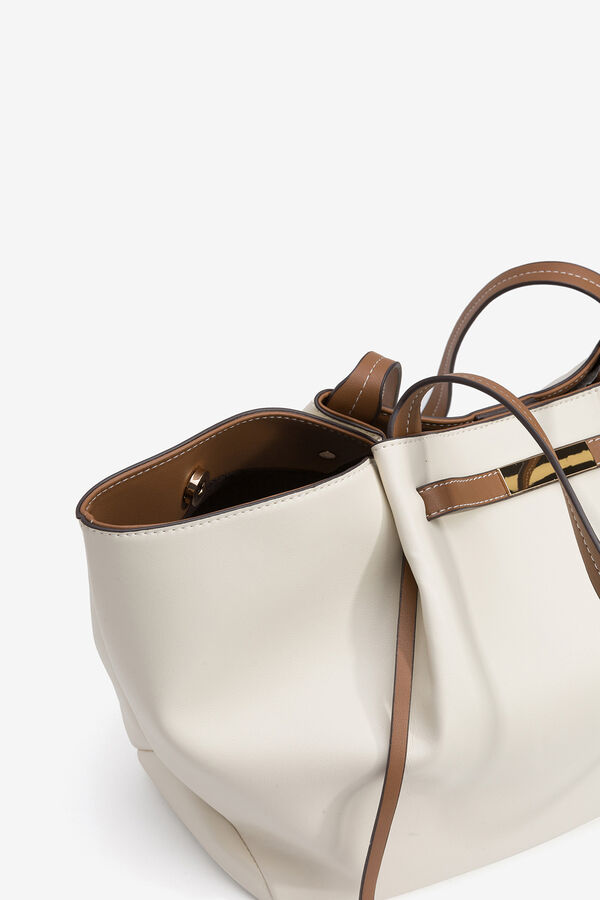 Vilanova Mala tote bag com fivela Ecru