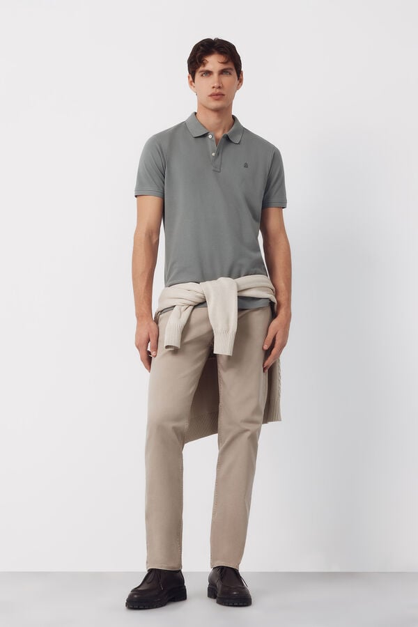Cortefiel Polo b&aacute;sico de piqu&eacute; slim Verde